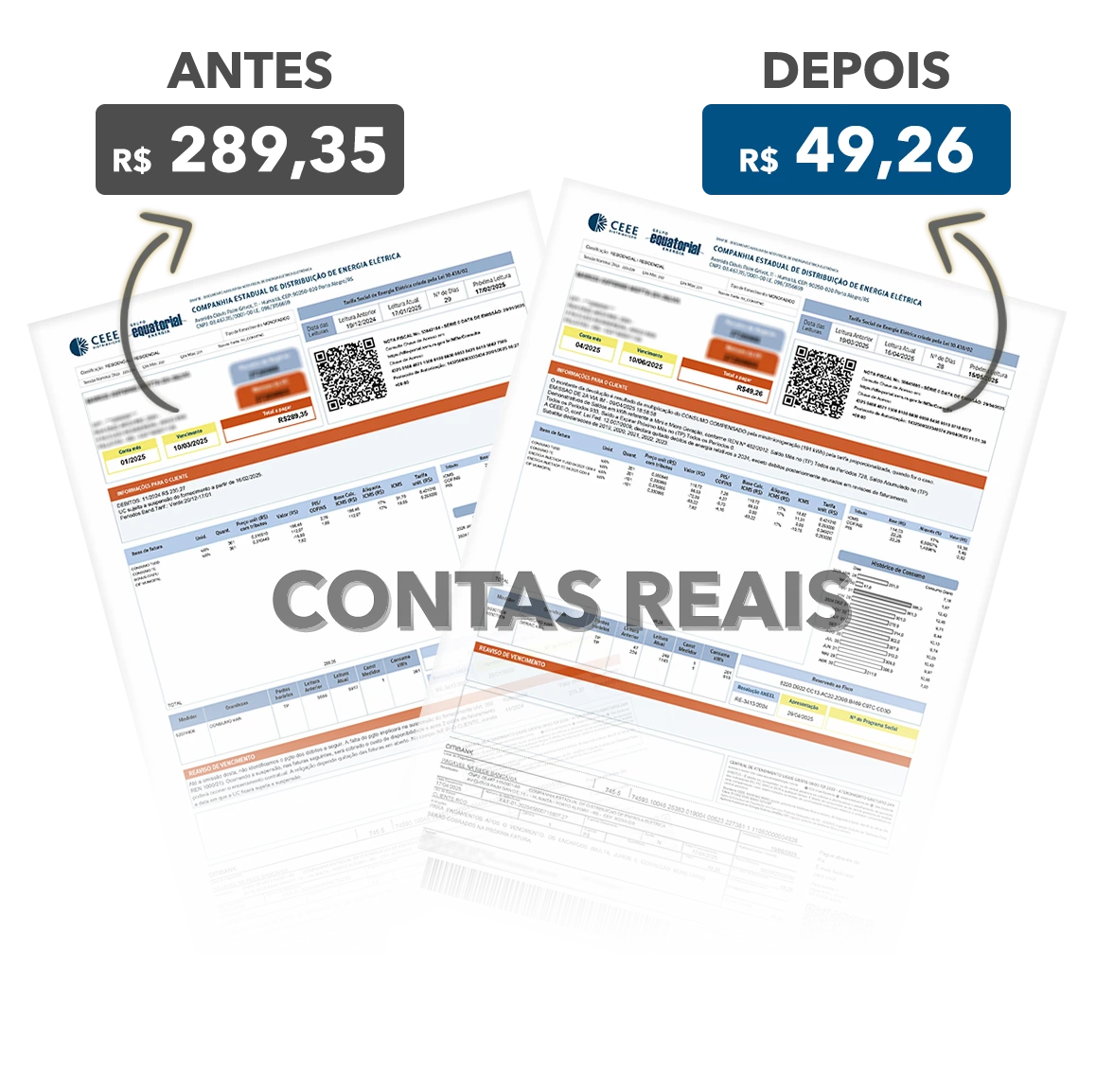 Antes e depois com a Crizel Energia Solar